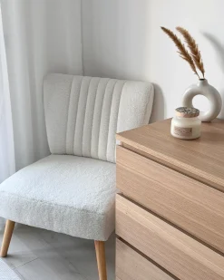 Poltrona VAASA Bouclé Bianco