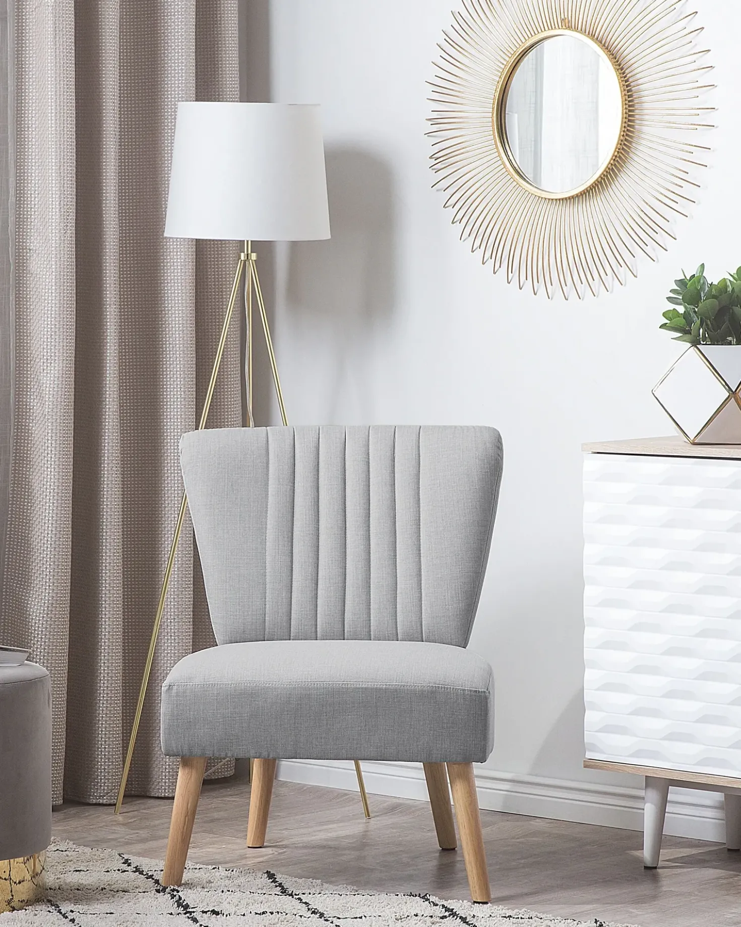 Poltrona VAASA Tessuto Grigio chiaro