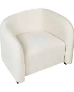 Poltrona VELTADA Velluto Bianco sporco