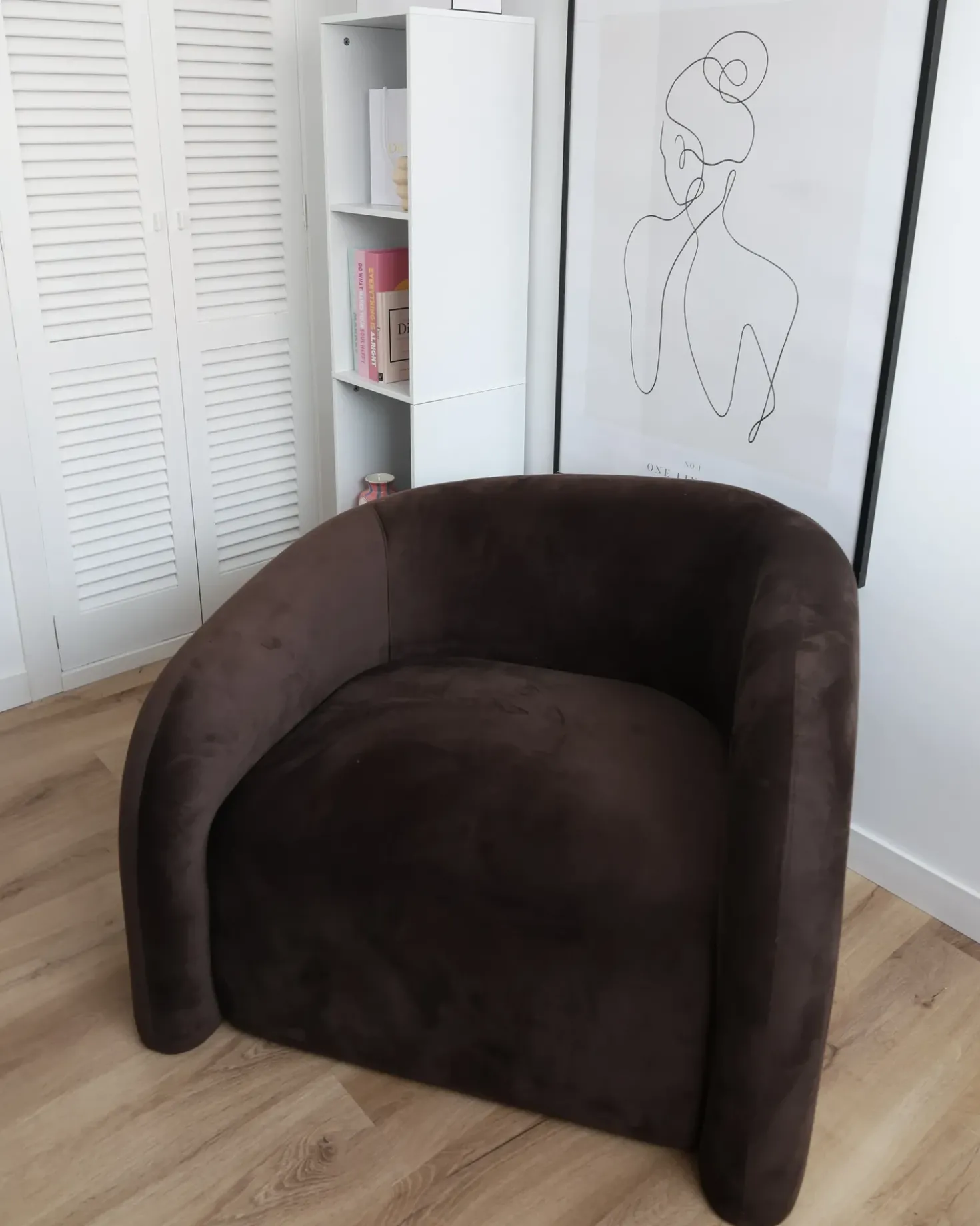 Poltrona VELTADA Velluto Marrone scuro
