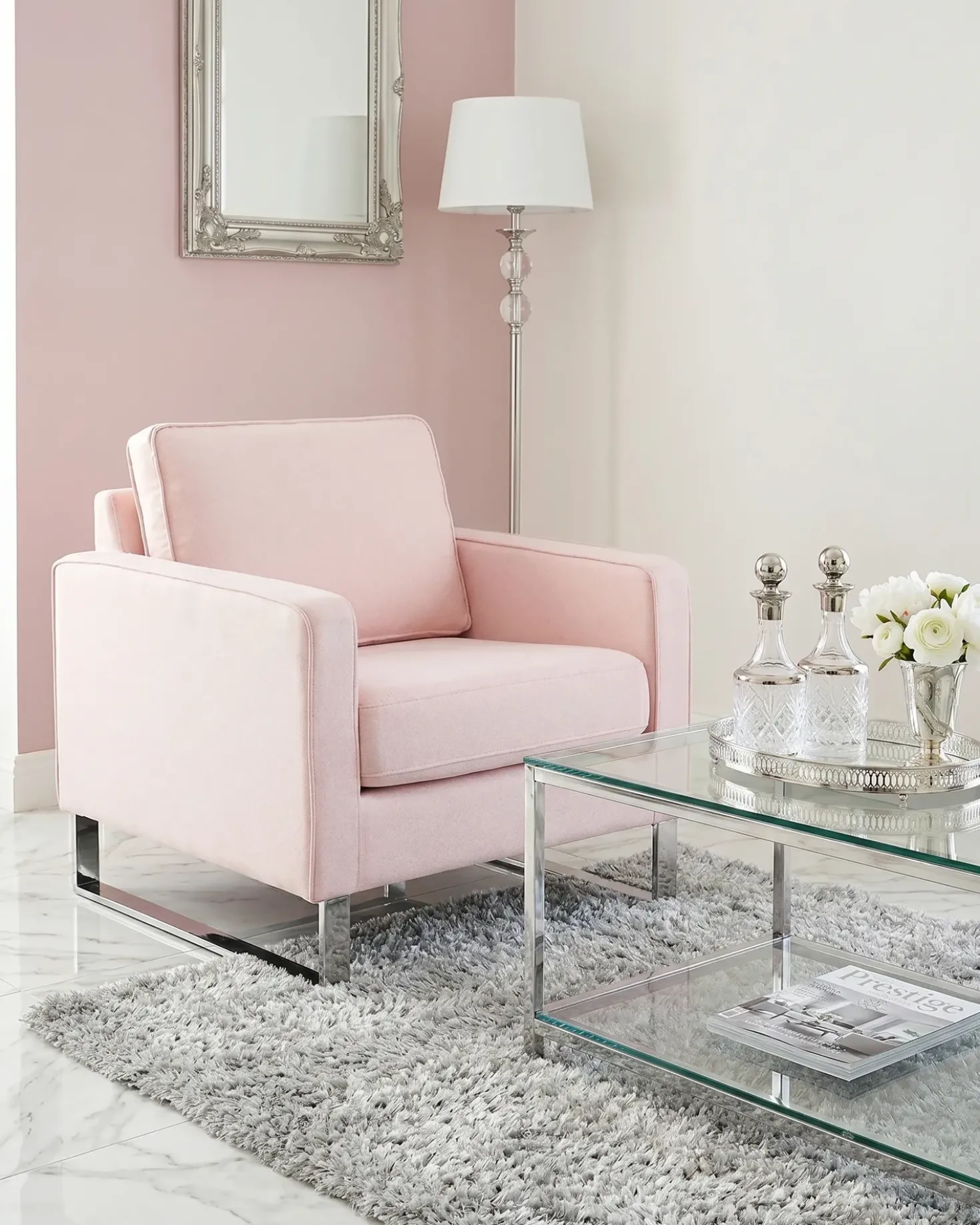 Poltrona VIND Tessuto Rosa