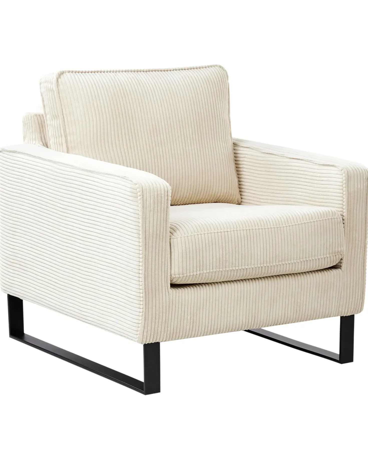 Poltrona VIND Velluto a coste Beige chiaro
