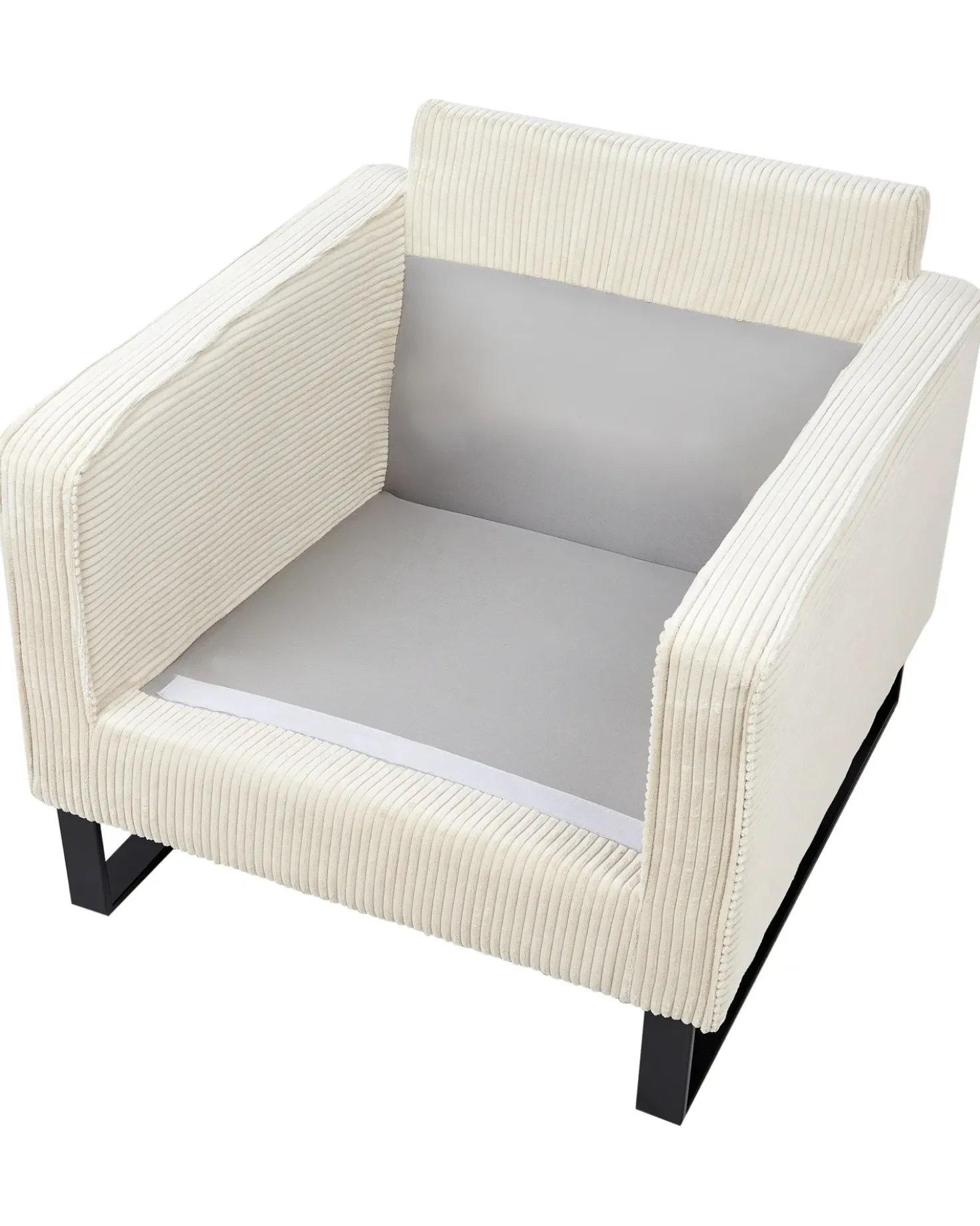Poltrona VIND Velluto a coste Beige chiaro