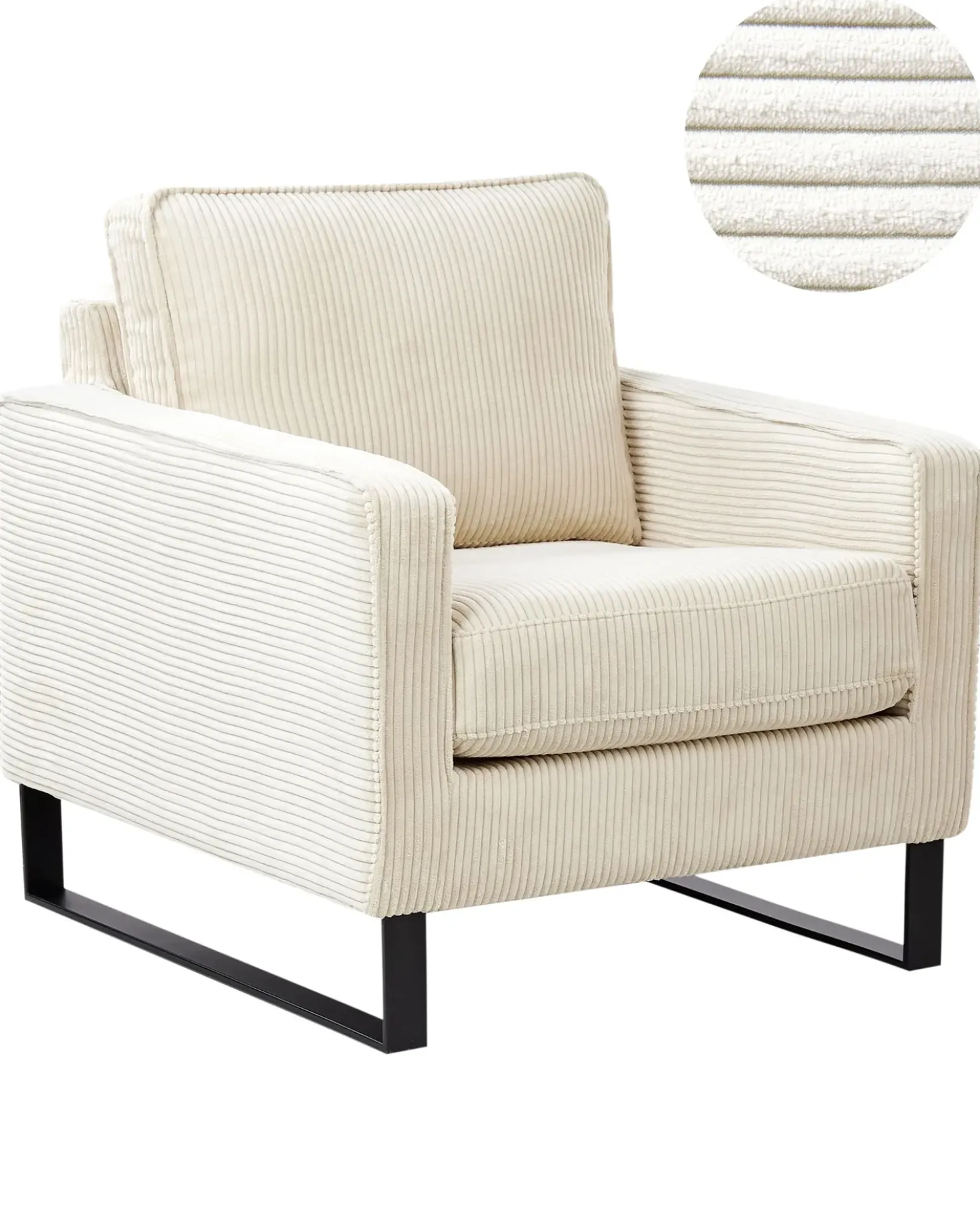 Poltrona VIND Velluto a coste Beige chiaro