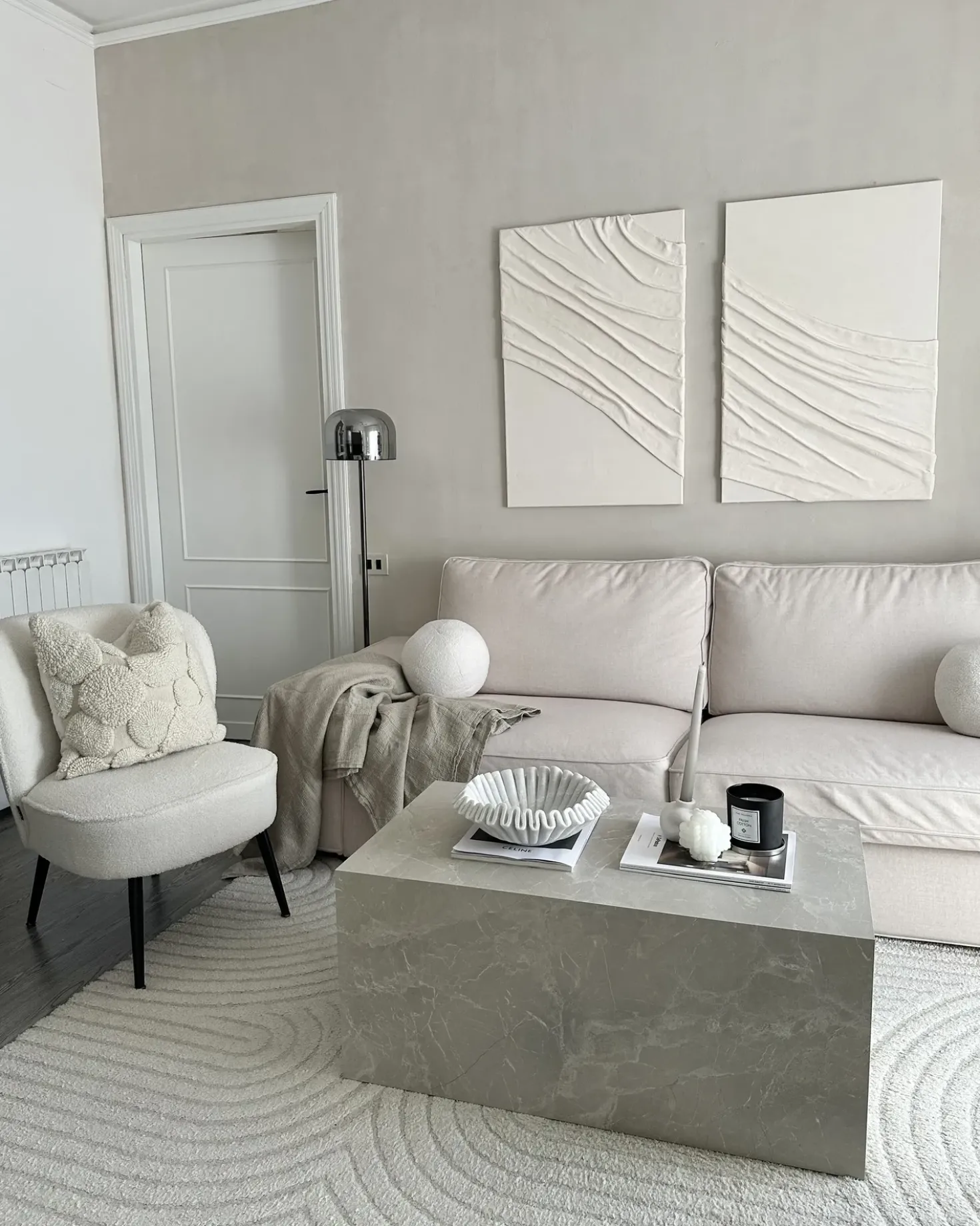 Poltrona VOSS Bouclé Bianco