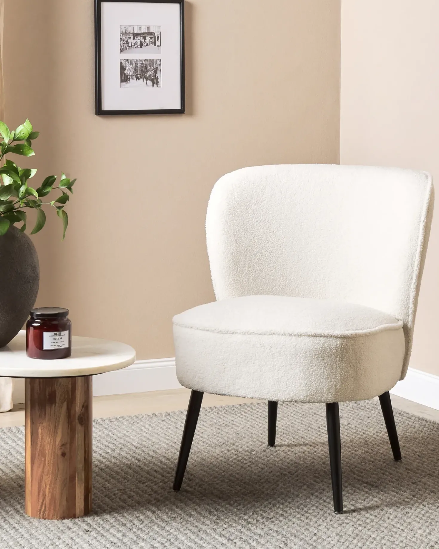 Poltrona VOSS Bouclé Bianco