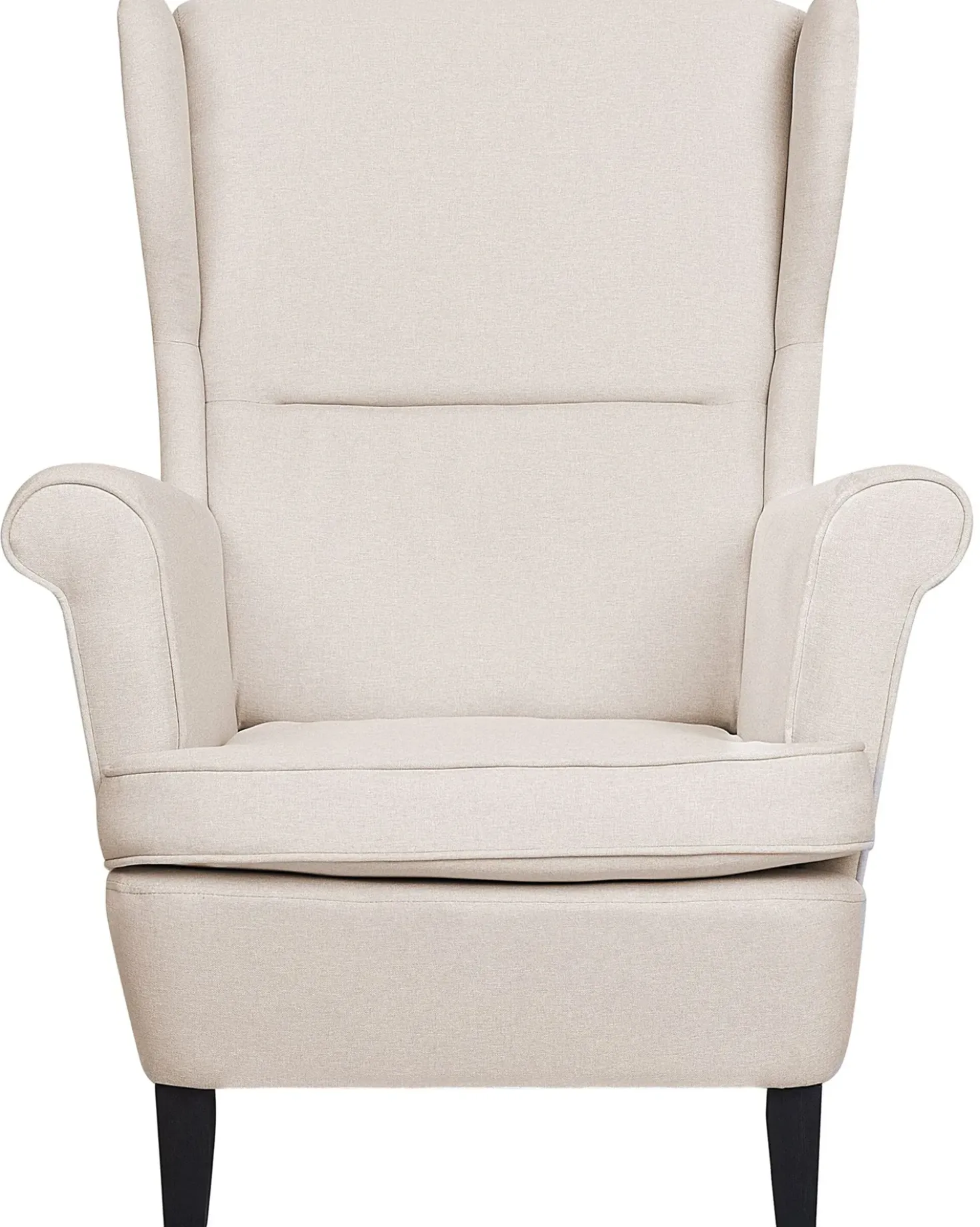 Poltrona Wingback ABSON Tessuto Beige chiaro