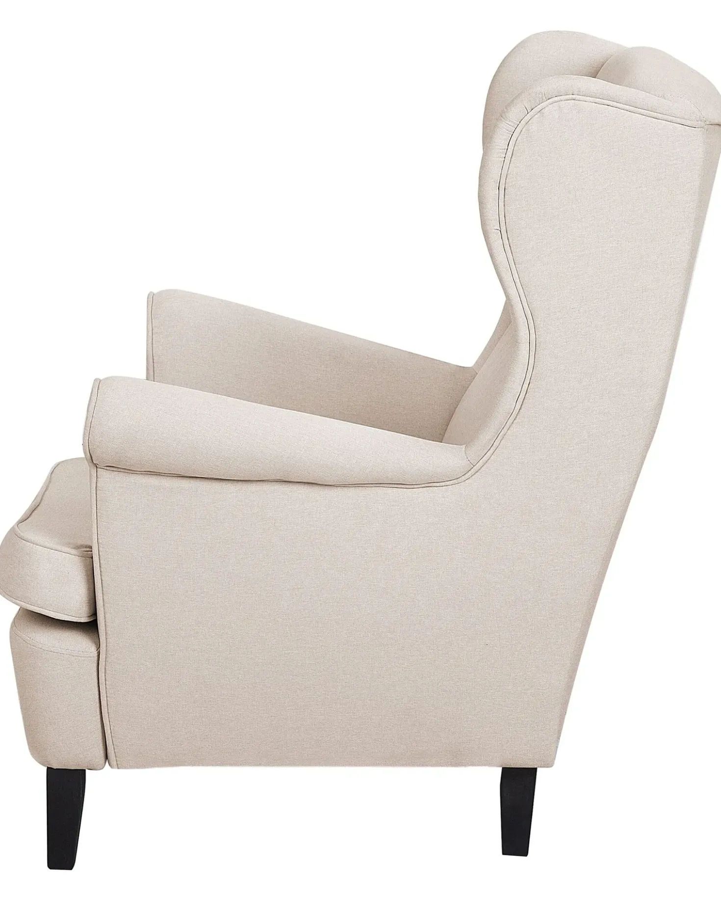 Poltrona Wingback ABSON Tessuto Beige chiaro
