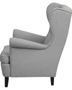 Poltrona Wingback ABSON Tessuto Grigio