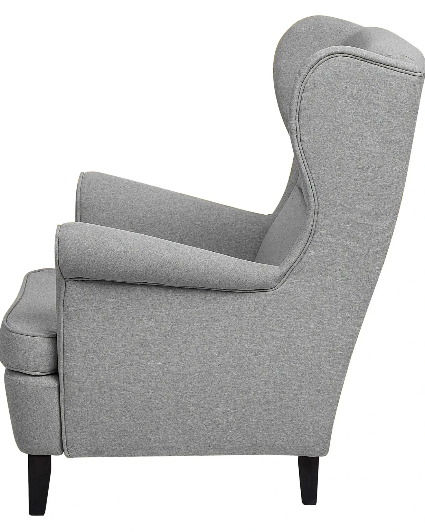 Poltrona Wingback ABSON Tessuto Grigio