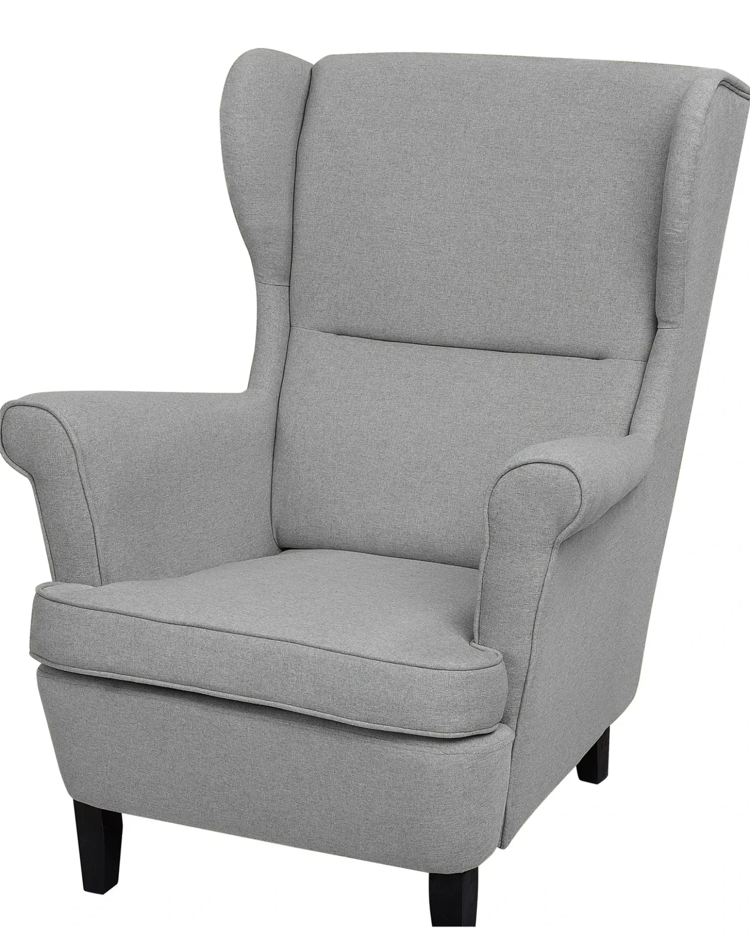 Poltrona Wingback ABSON Tessuto Grigio