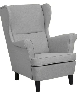 Poltrona Wingback ABSON Tessuto Grigio