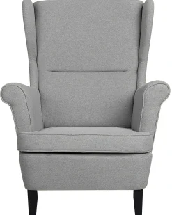 Poltrona Wingback ABSON Tessuto Grigio