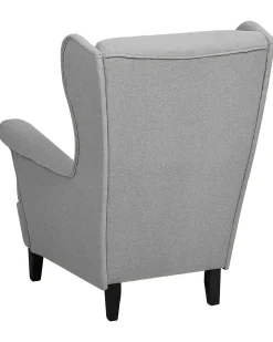 Poltrona Wingback ABSON Tessuto Grigio