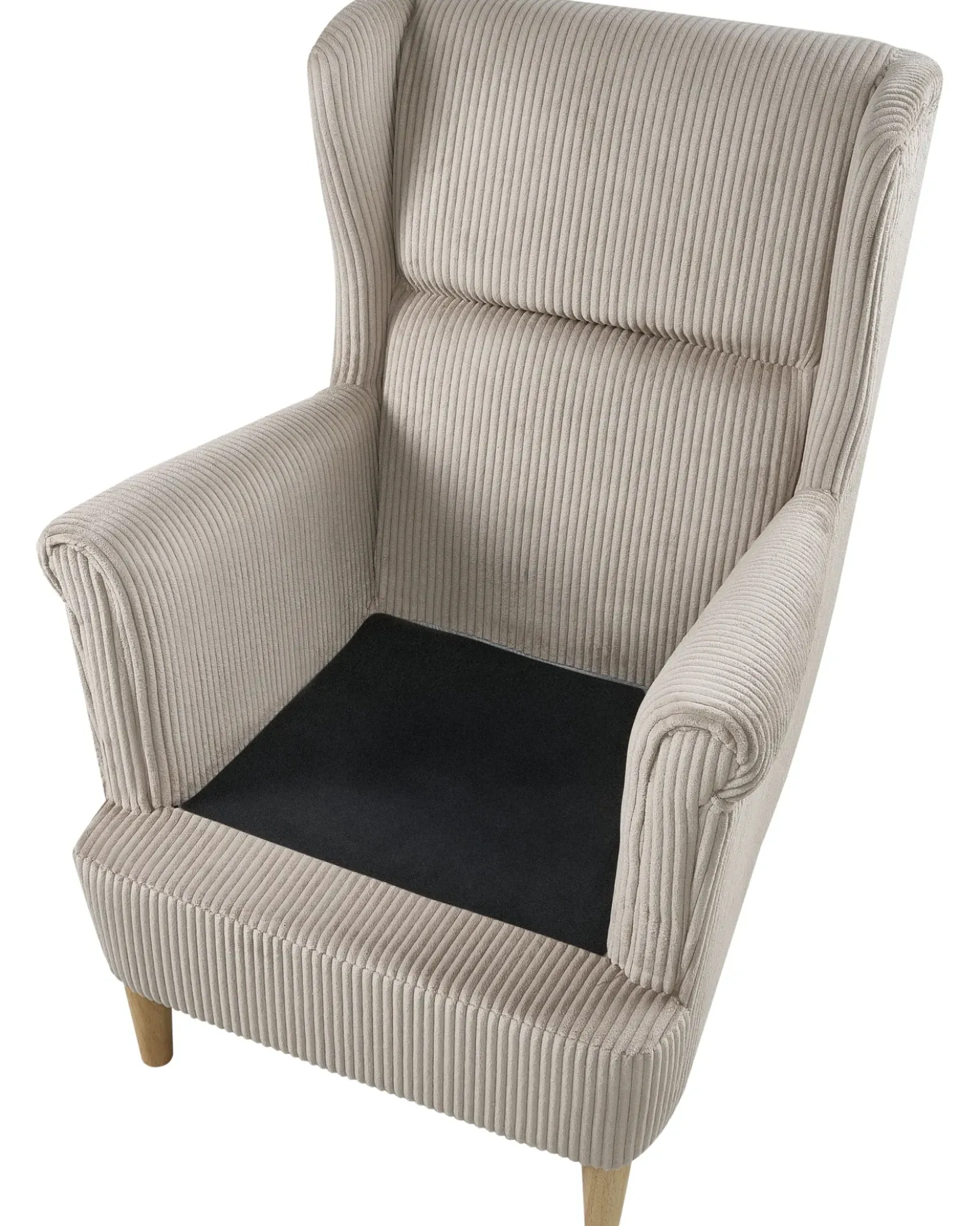 Poltrona Wingback ABSON Velluto a coste Beige