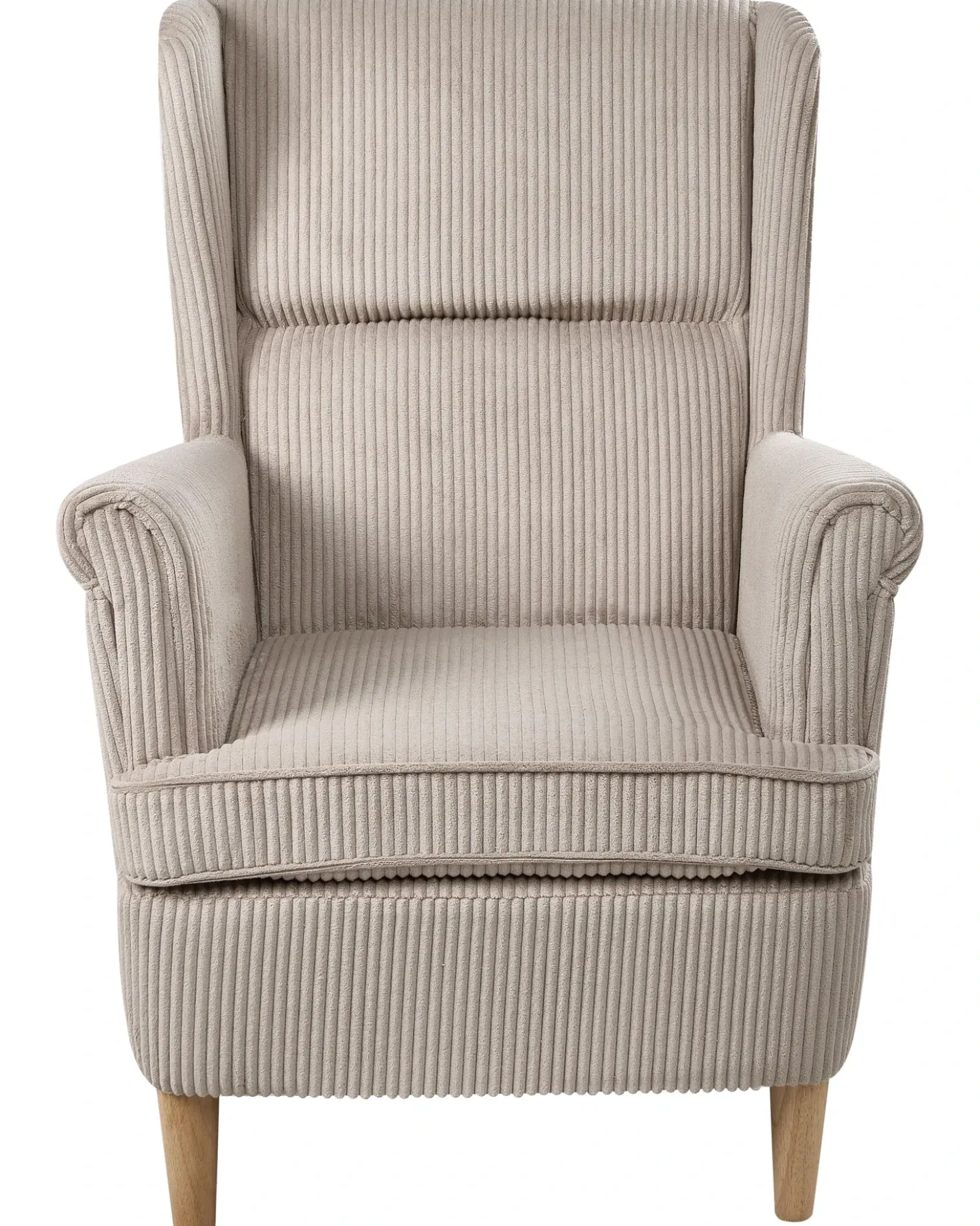 Poltrona Wingback ABSON Velluto a coste Beige