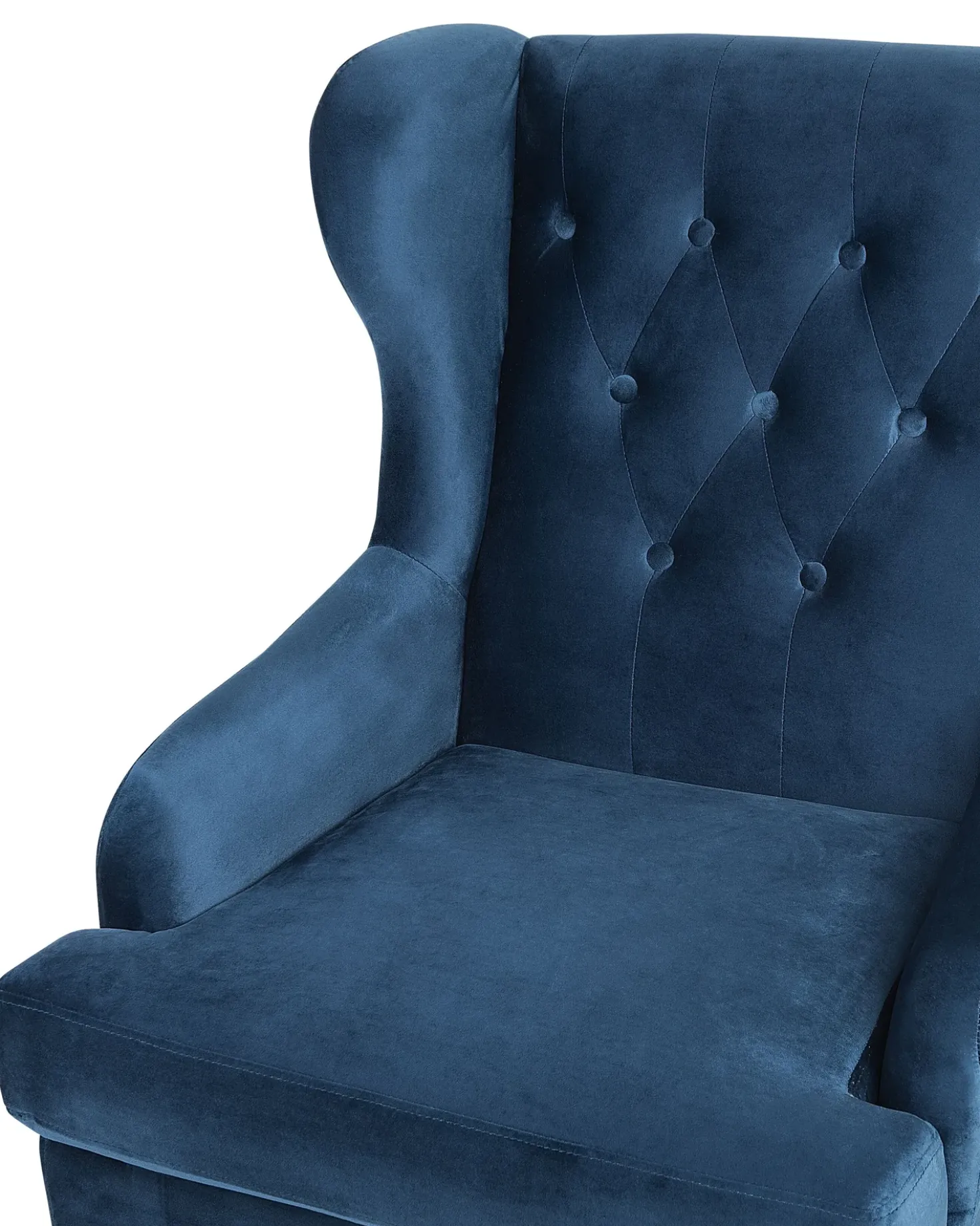 Poltrona Wingback ALTA Velluto Blu scuro