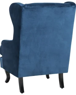 Poltrona Wingback ALTA Velluto Blu scuro
