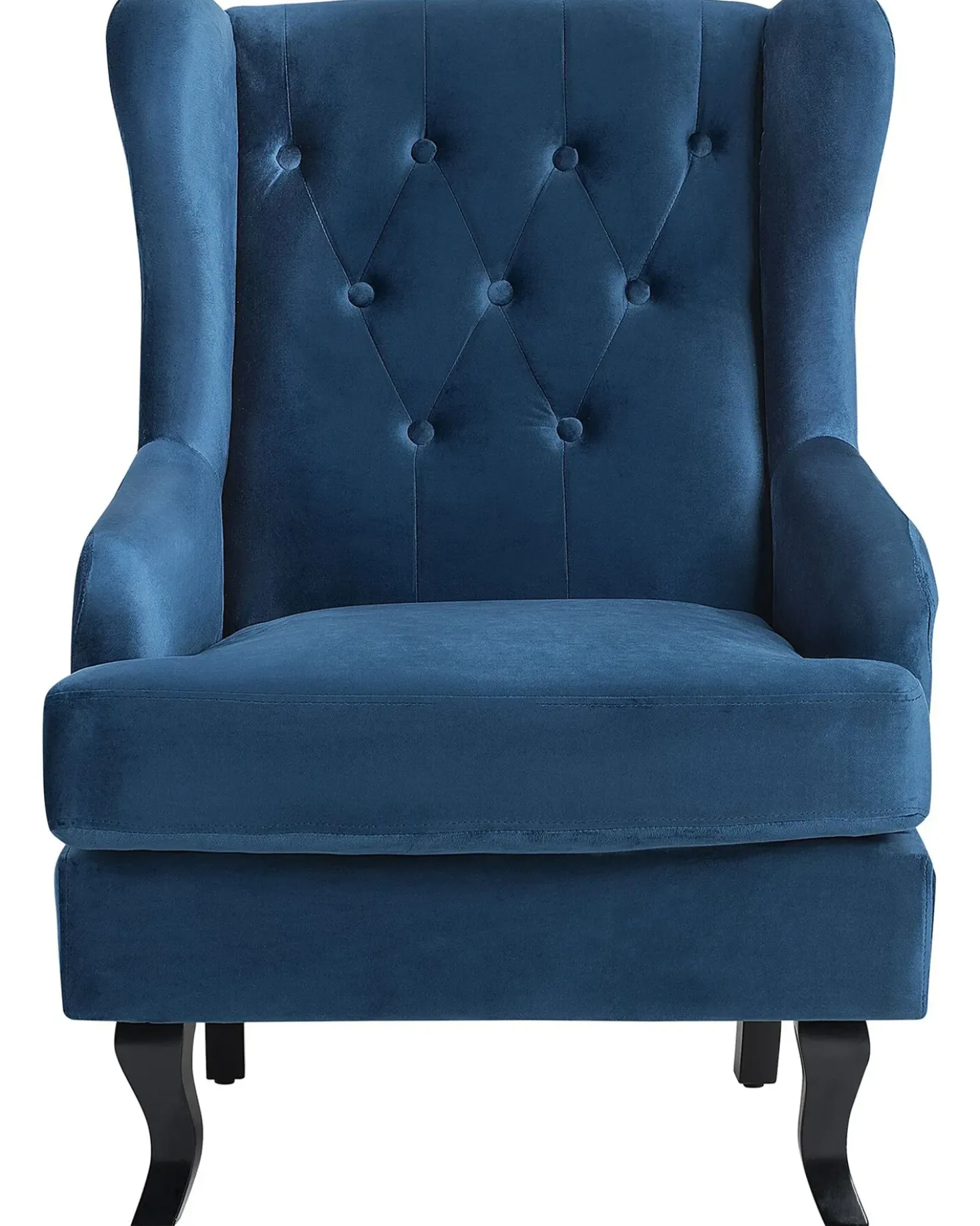 Poltrona Wingback ALTA Velluto Blu scuro
