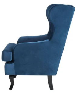 Poltrona Wingback ALTA Velluto Blu scuro