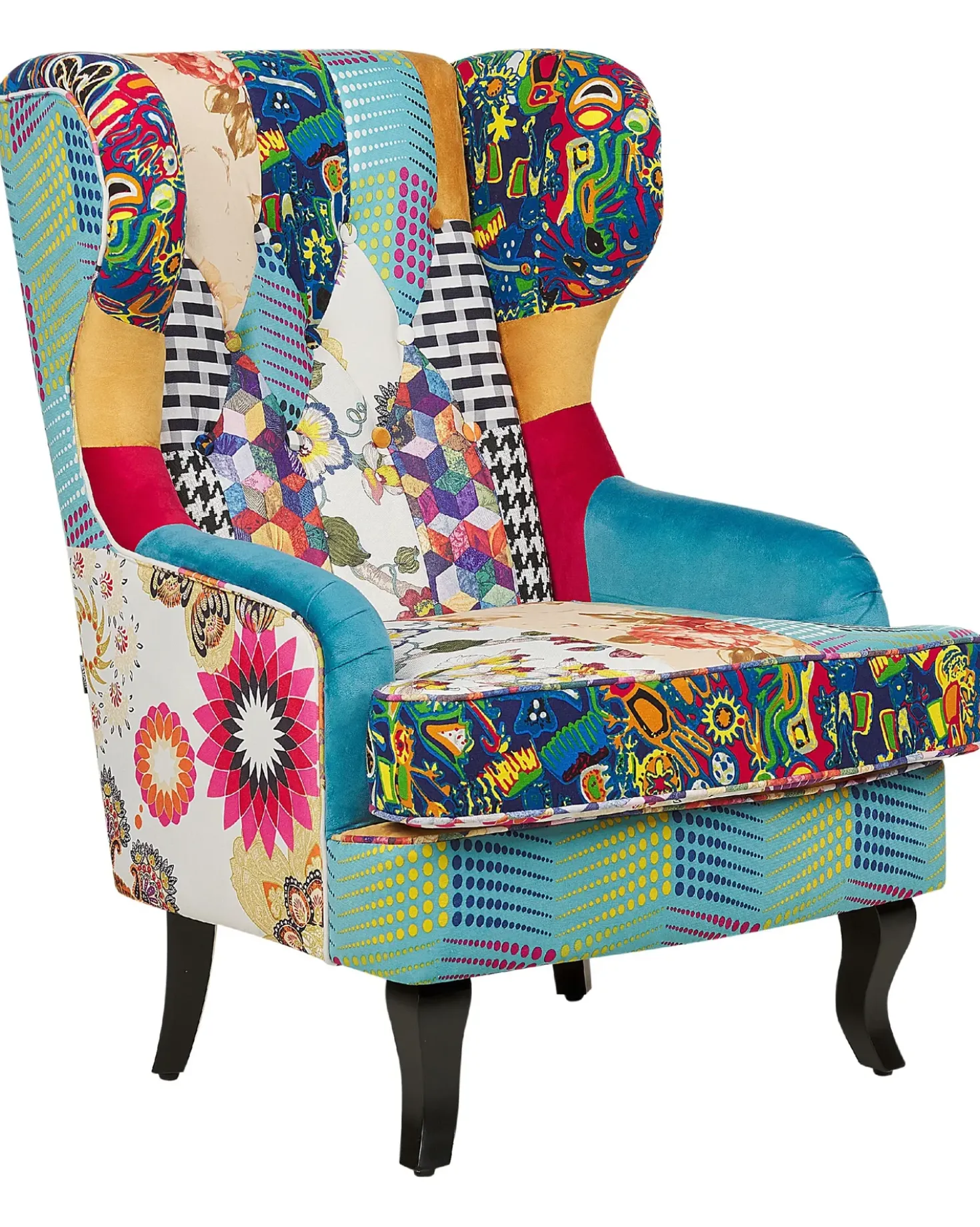 Poltrona Wingback MOLDE Tessuto Blu