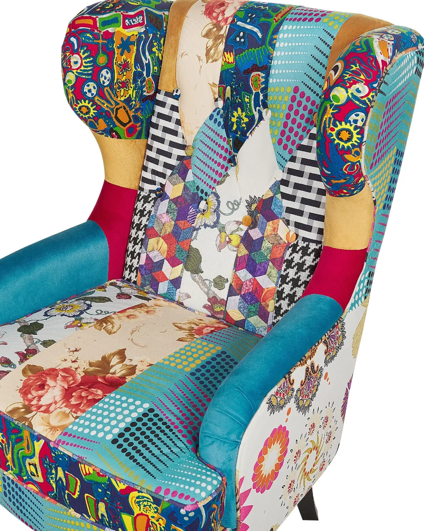 Poltrona Wingback MOLDE Tessuto Blu