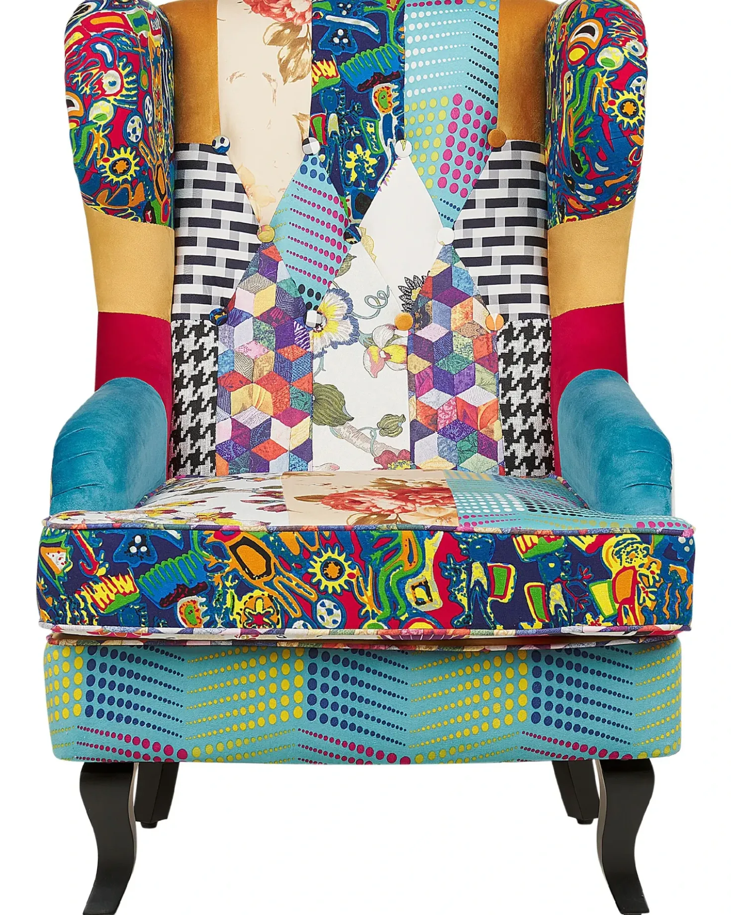 Poltrona Wingback MOLDE Tessuto Blu