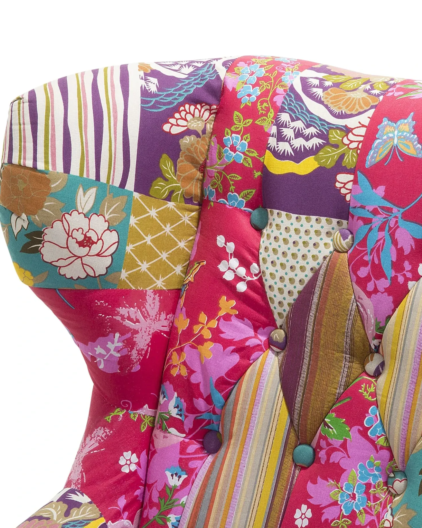 Poltrona Wingback MOLDE Tessuto Fucsia
