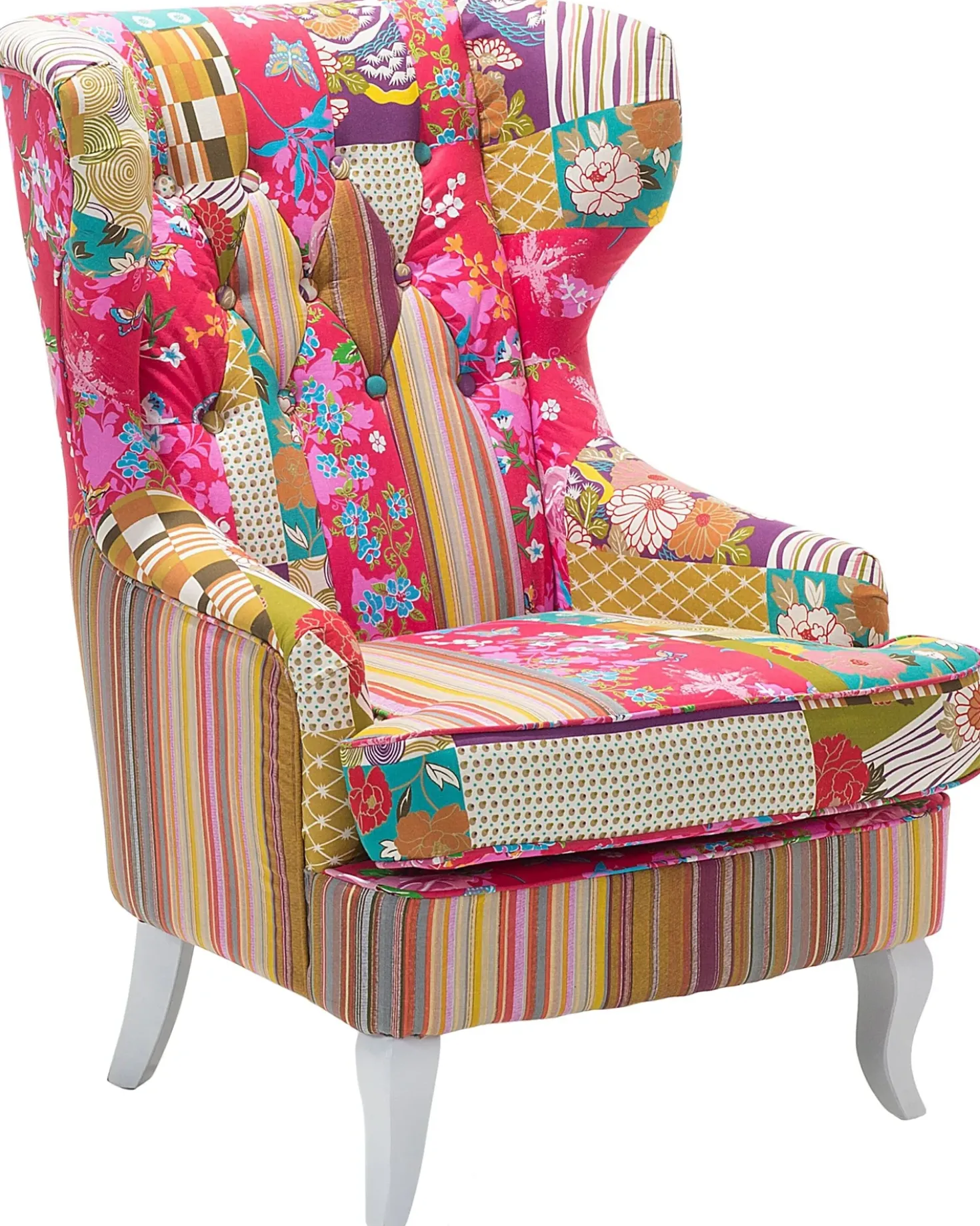Poltrona Wingback MOLDE Tessuto Fucsia