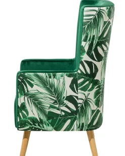 Poltrona Wingback ONEIDA Velluto Verde scuro