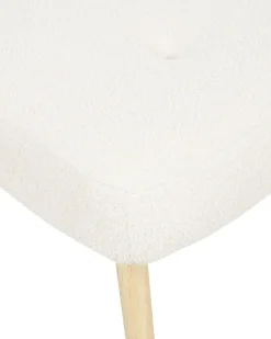 Poltrona Wingback VEJLE con poggiapiedi Bouclé Bianco sporco