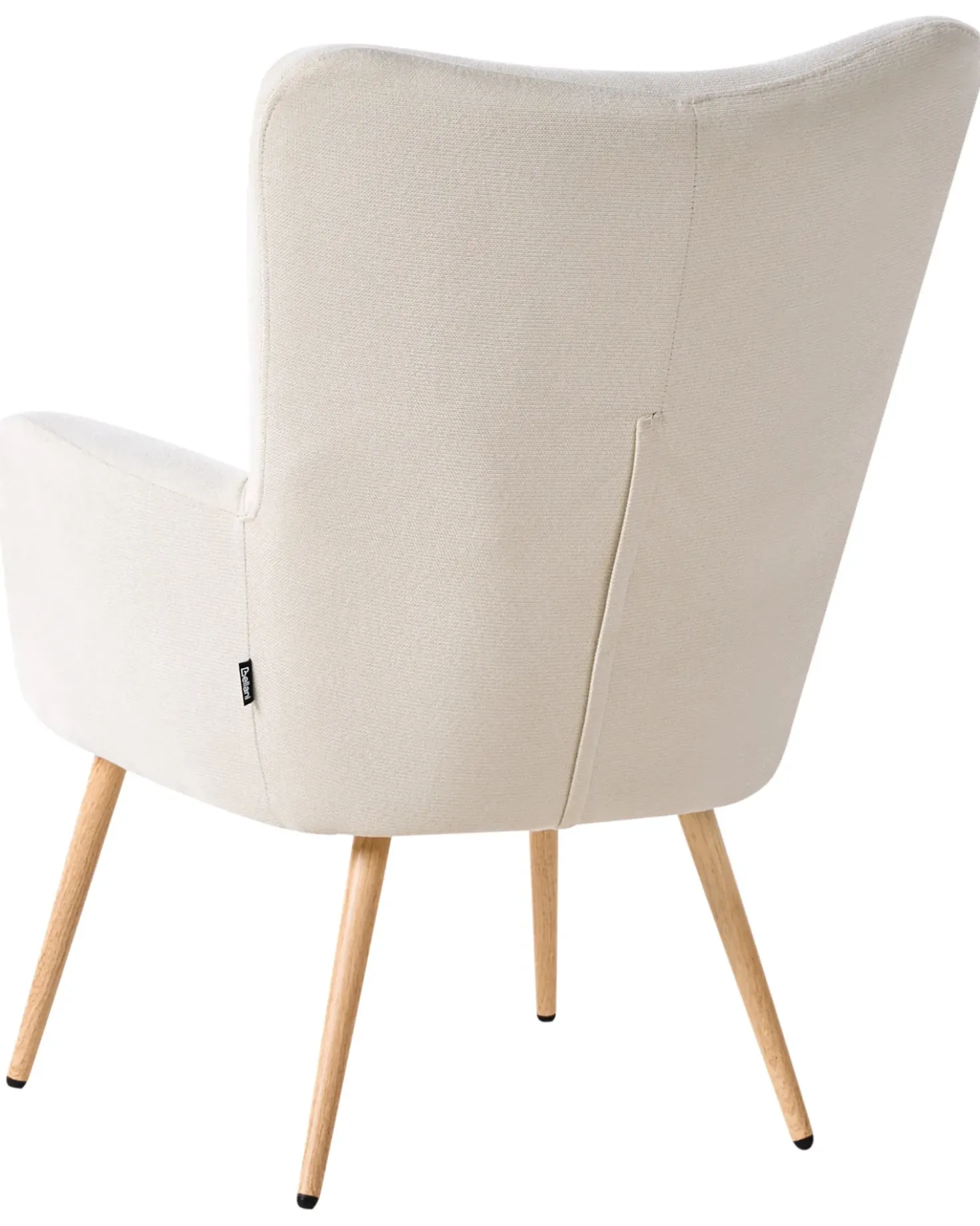 Poltrona Wingback VEJLE con poggiapiedi Tessuto Beige chiaro