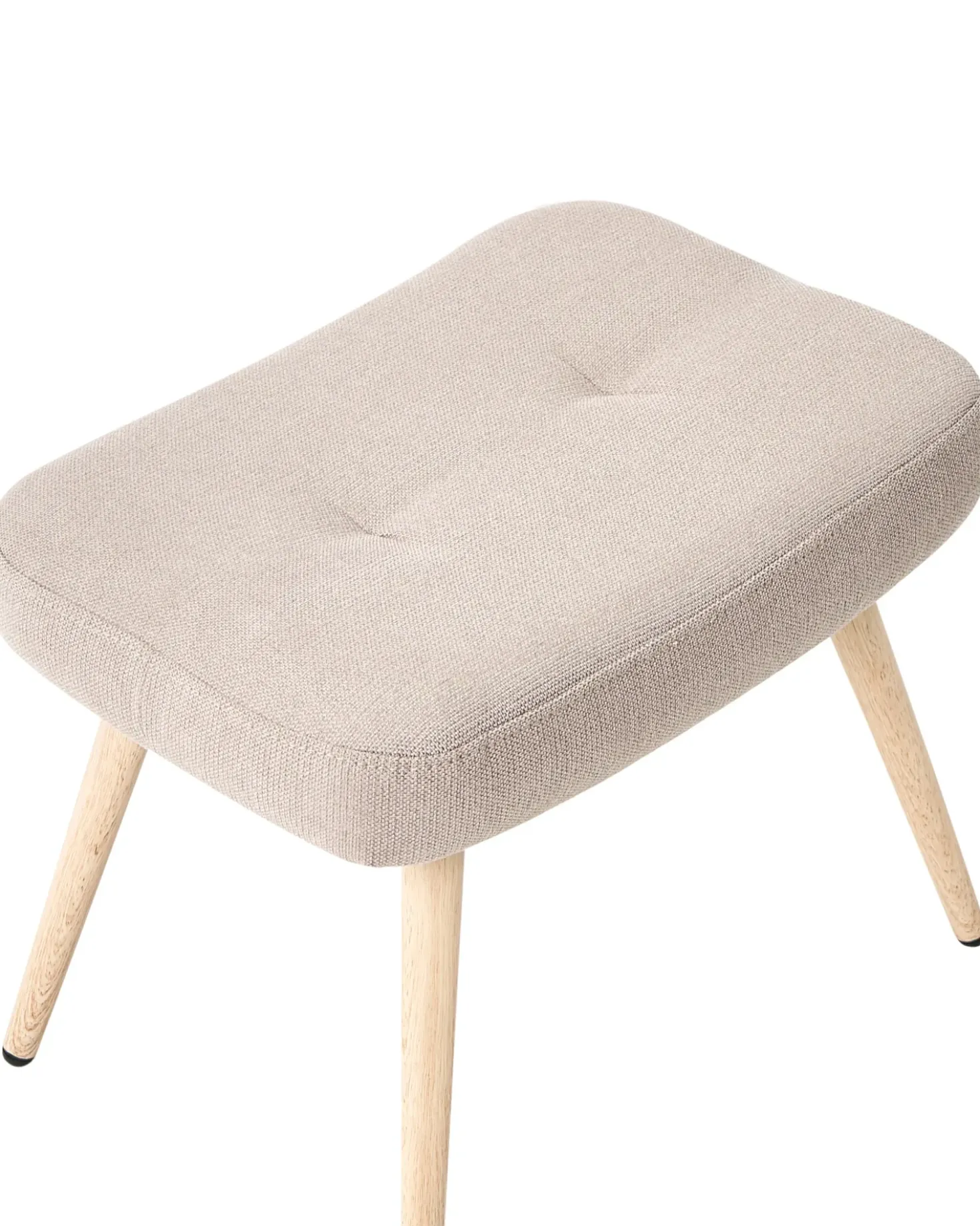 Poltrona Wingback VEJLE con poggiapiedi Tessuto Beige