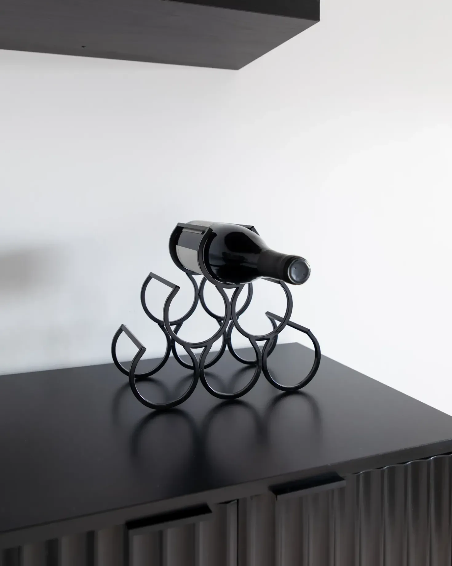 Porta bottiglie da vino LURGAN Metallo Nero