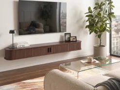 Porta TV a parete BRADLEY Marrone scuro
