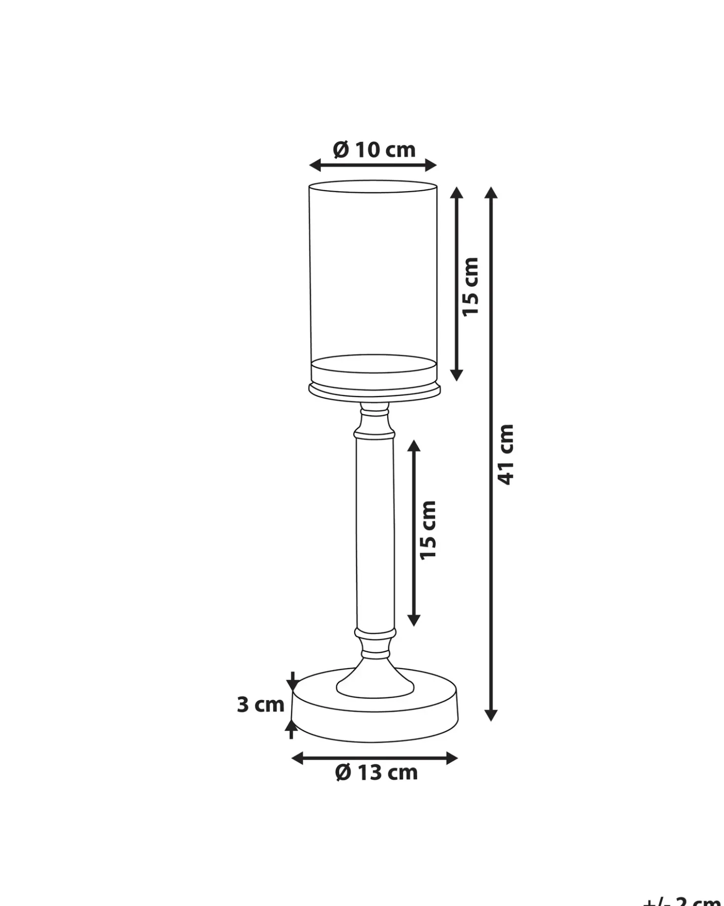Portacandele ABBEVILLE Vetro 41 cm Argento