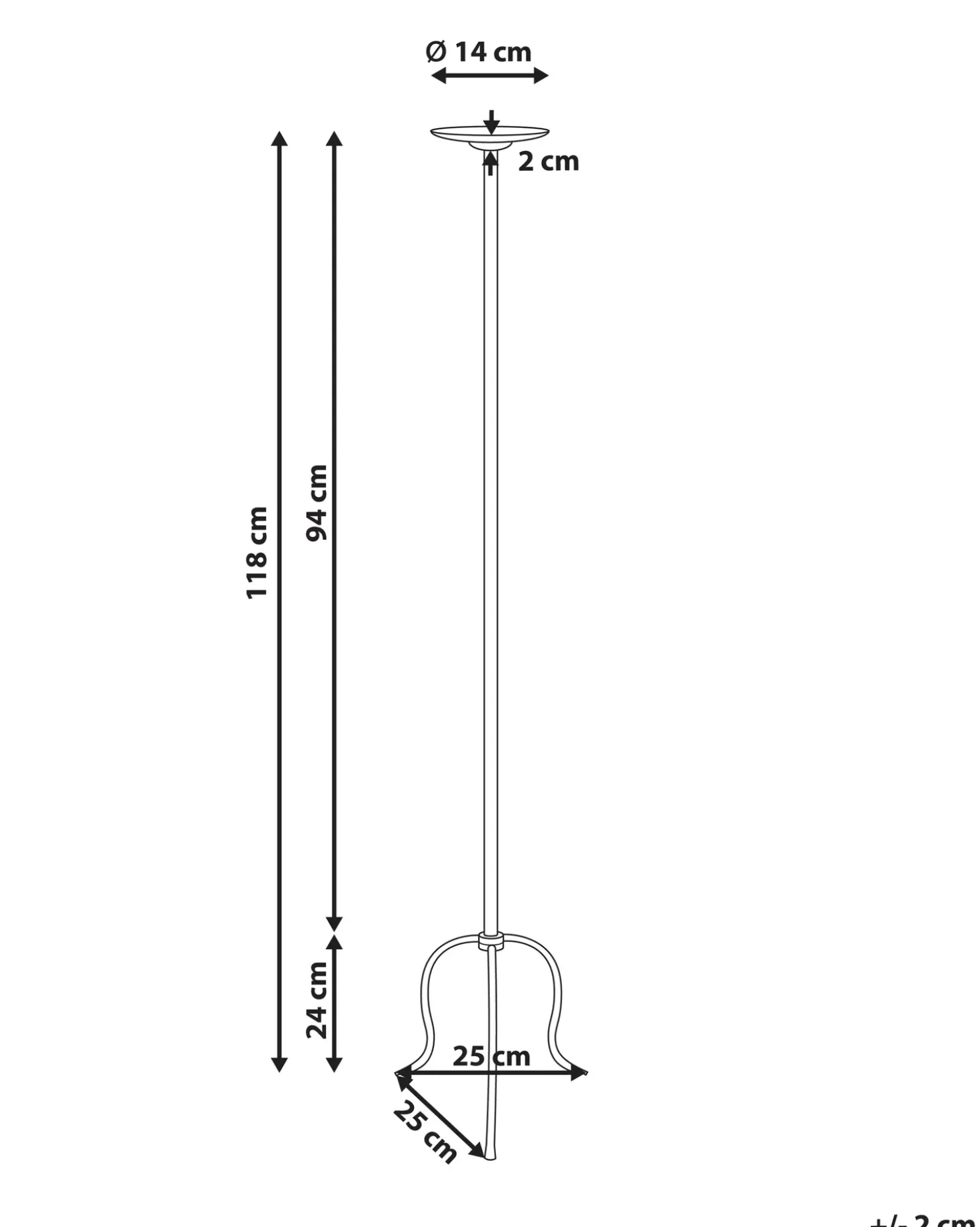 Portacandele ALMADA Metallo 118 cm Nero