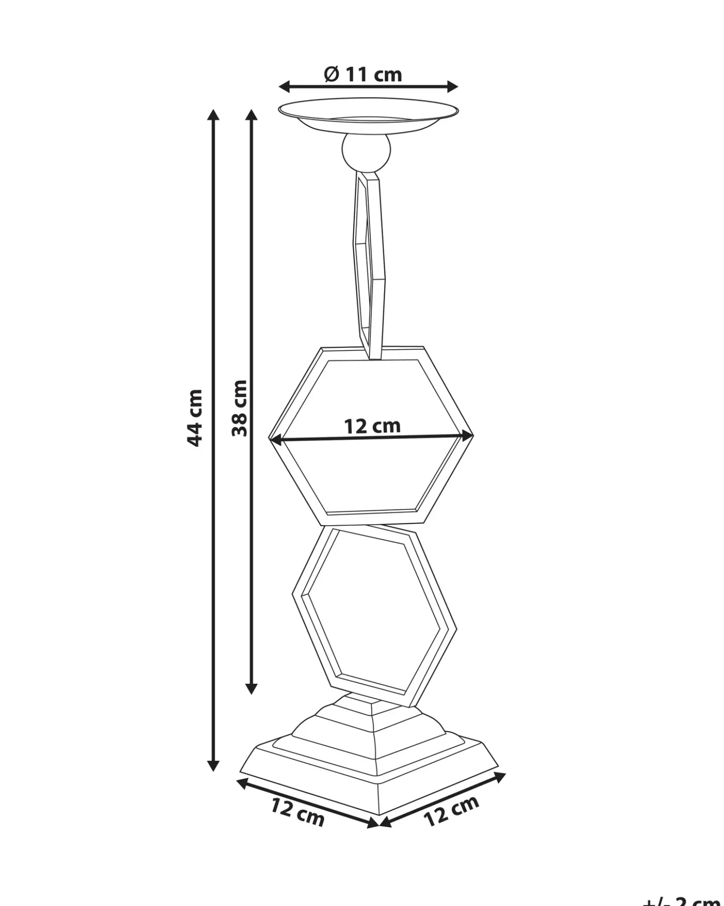Portacandele ARDEE Metallo 44 cm Oro