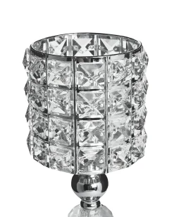 Portacandele AVORD Vetro 33 cm Argento