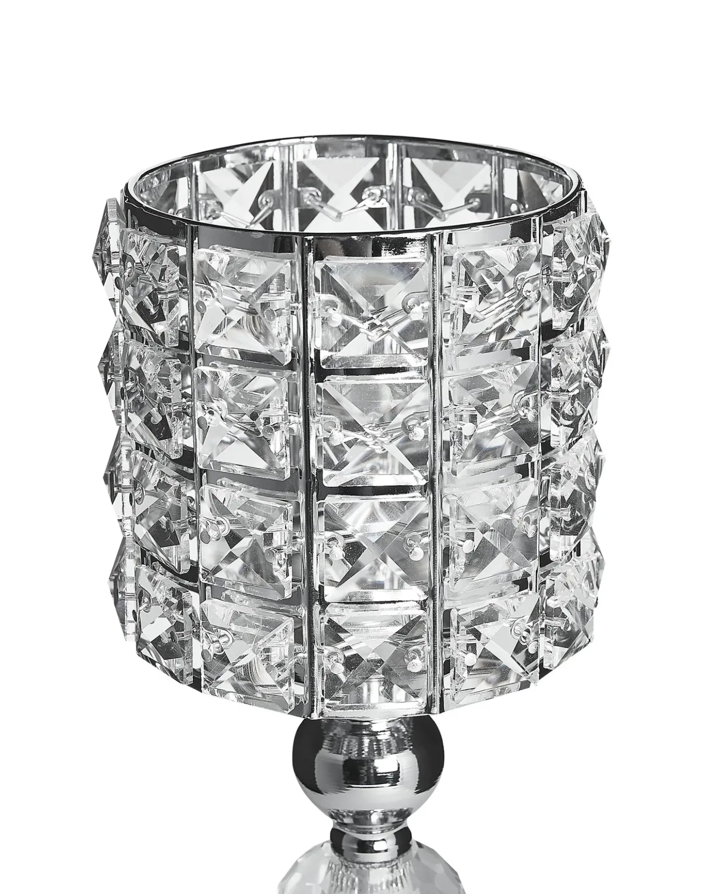 Portacandele AVORD Vetro 33 cm Argento