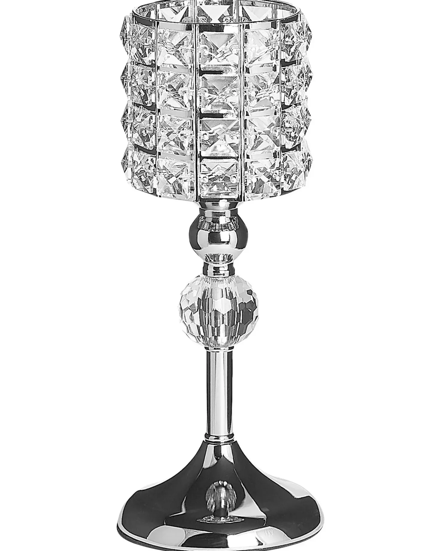 Portacandele AVORD Vetro 33 cm Argento