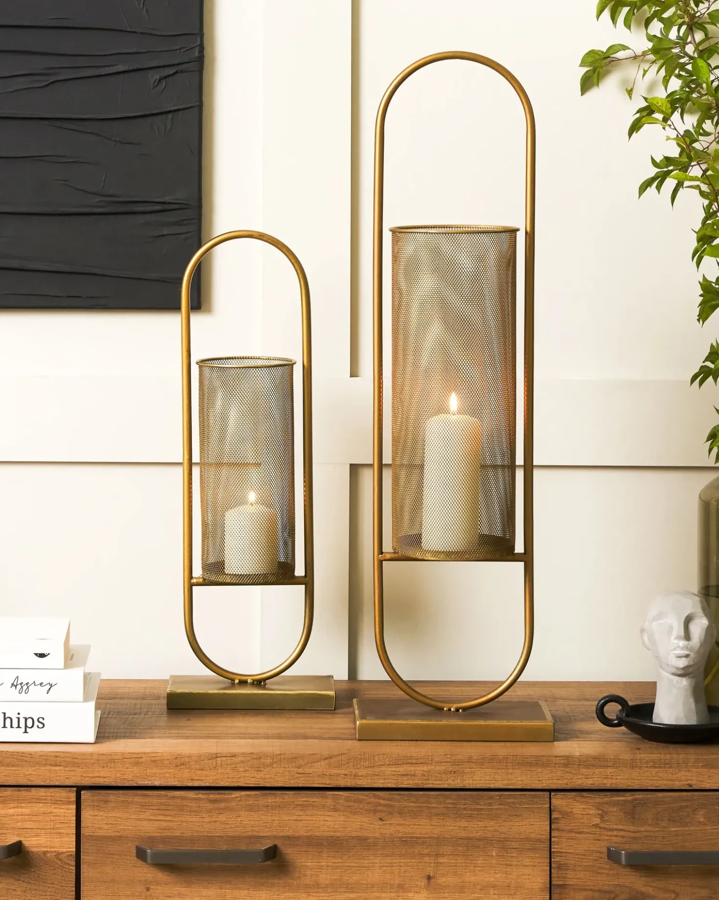 Portacandele BOHOL Metallo 53 cm Oro