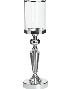 Portacandele BONAO Vetro 42 cm Argento