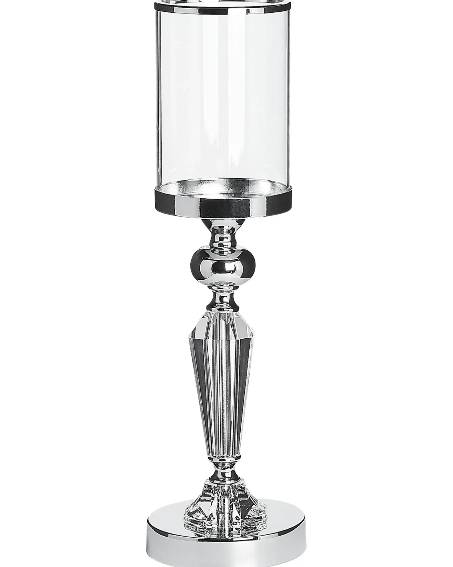 Portacandele BONAO Vetro 42 cm Argento