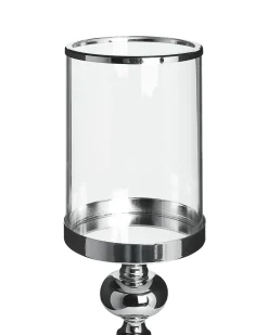 Portacandele BONAO Vetro 42 cm Argento