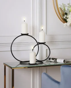 Portacandele CAKUNG Metallo 33 cm Nero