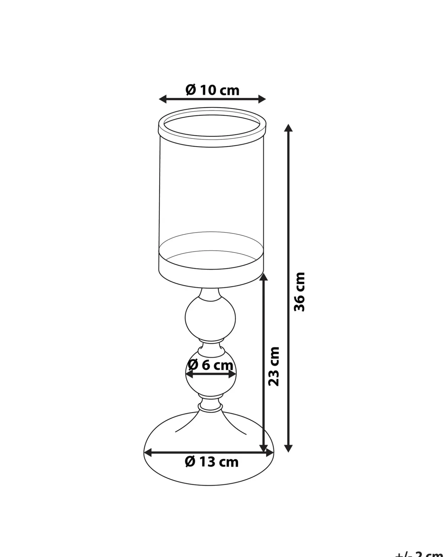 Portacandele COTUI Vetro 36 cm Argento