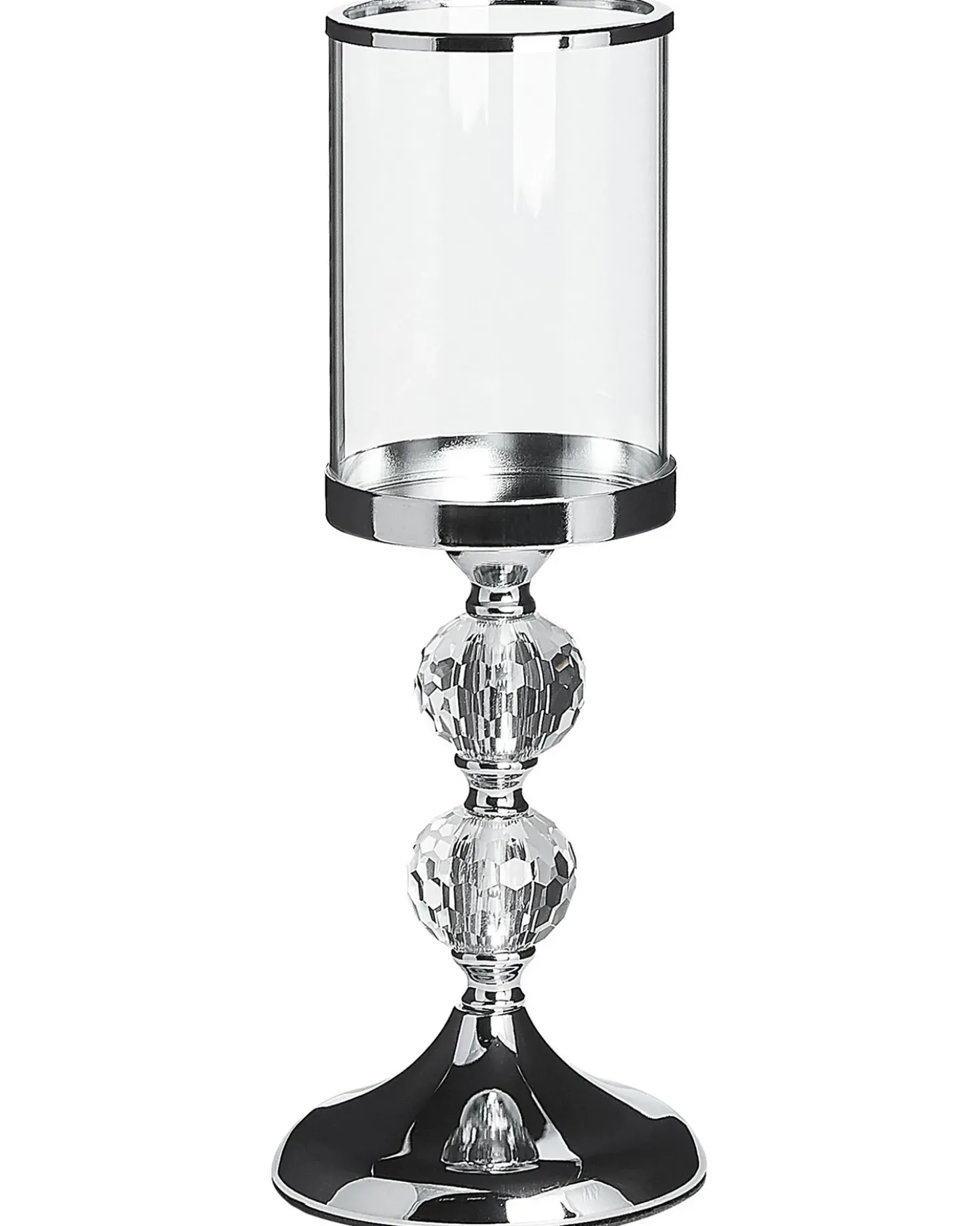 Portacandele COTUI Vetro 36 cm Argento