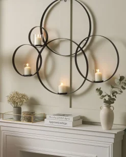 Portacandele da parete BURU Metallo 80 cm Nero