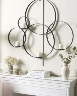 Portacandele da parete BURU Metallo 80 cm Nero